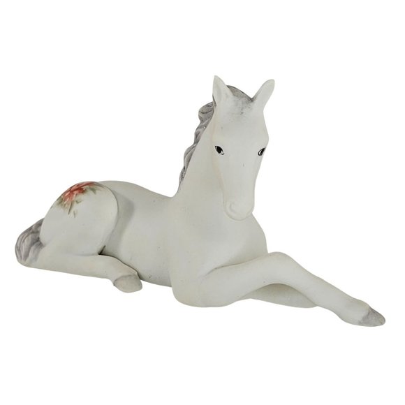 Vintage Foal Baby Horse Lying Down Figurine Signed E Johnson - Picture 2 of 8